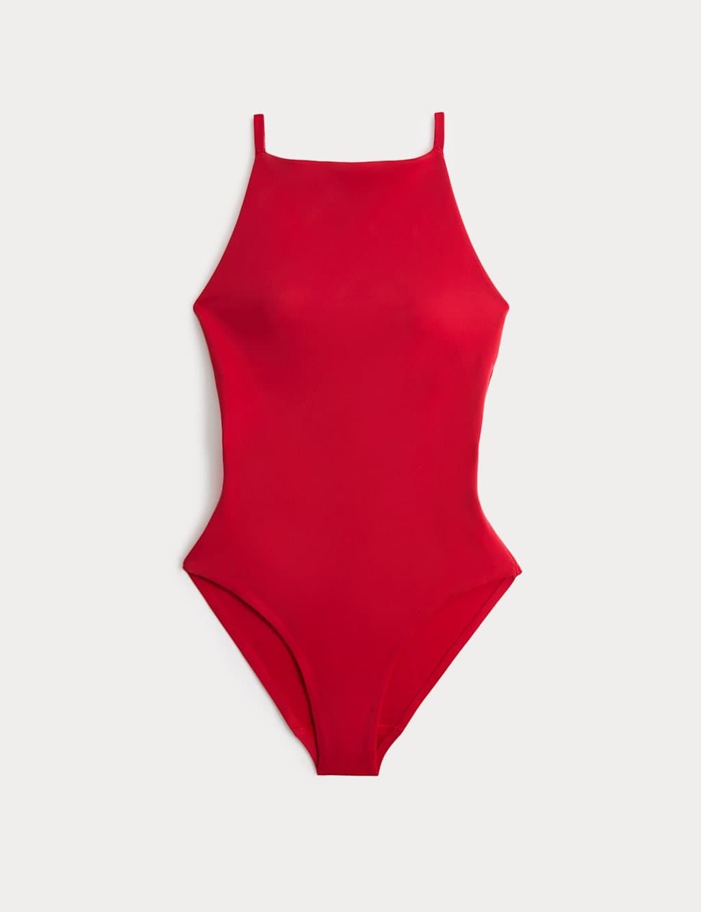 Marks & Spencer M&S Bonded High Neck Swimsuit Lacquer Red