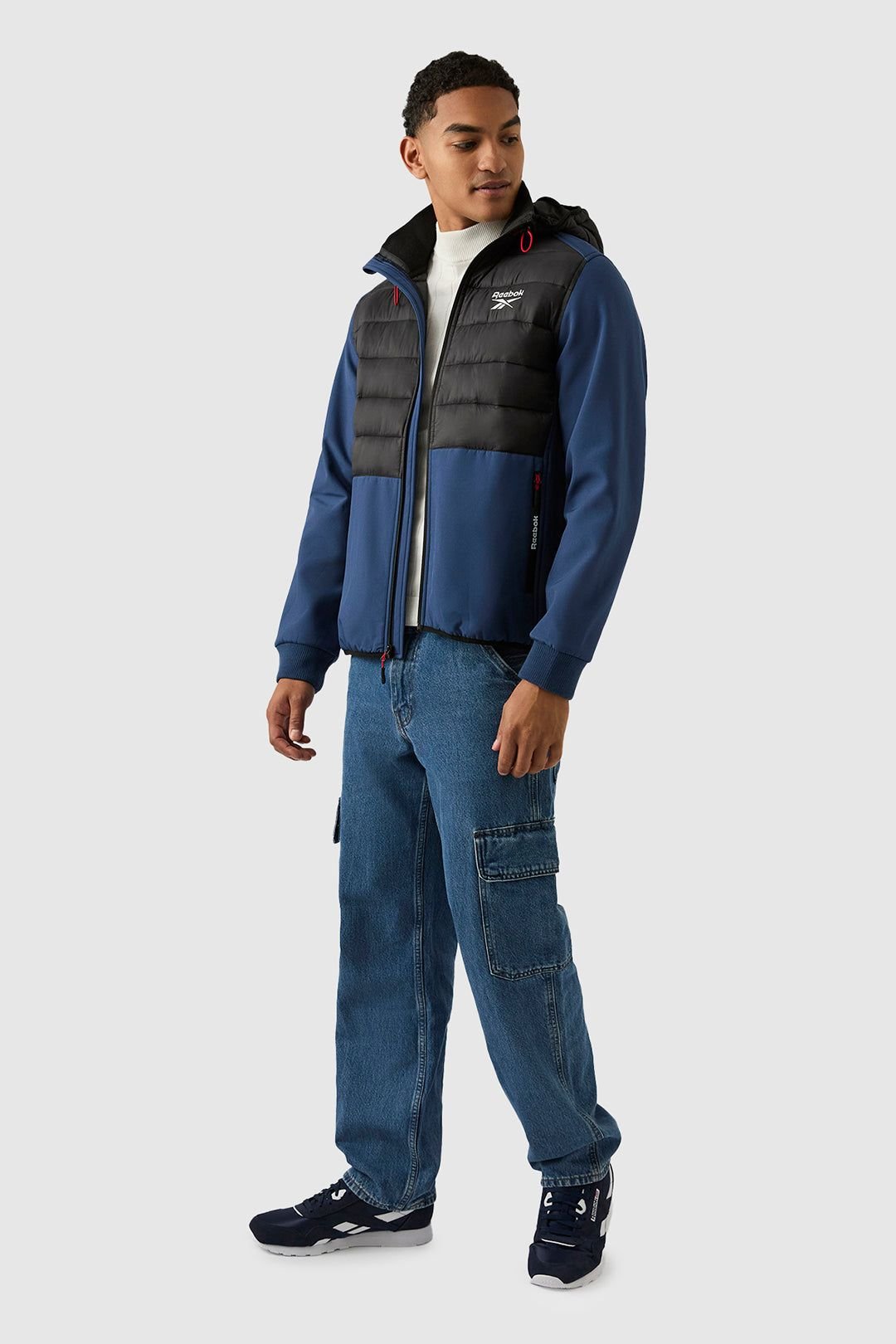 Reebok Reebok Men's Mixed Media Jacket in Blue - 3