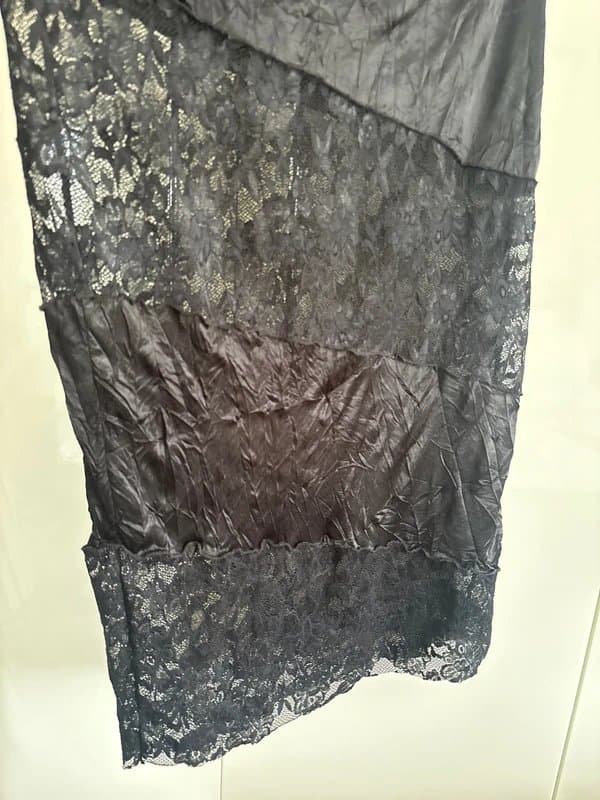 ASOS Long black lace / silk detailed skirt