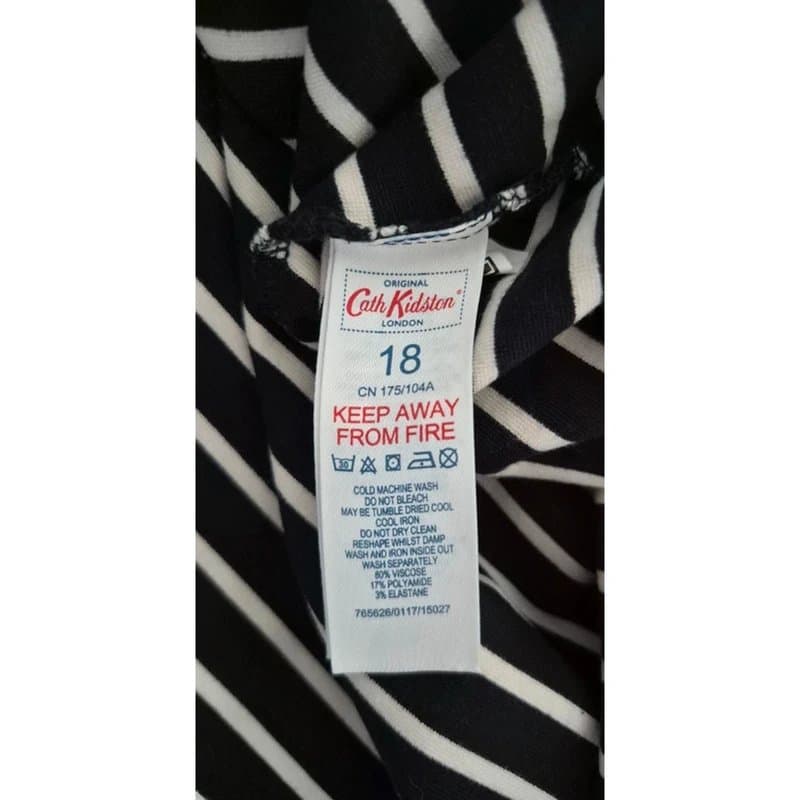 Cath Kidston Cath Kidston Breton stripe ruffle sleeve midi dress UK size 18
