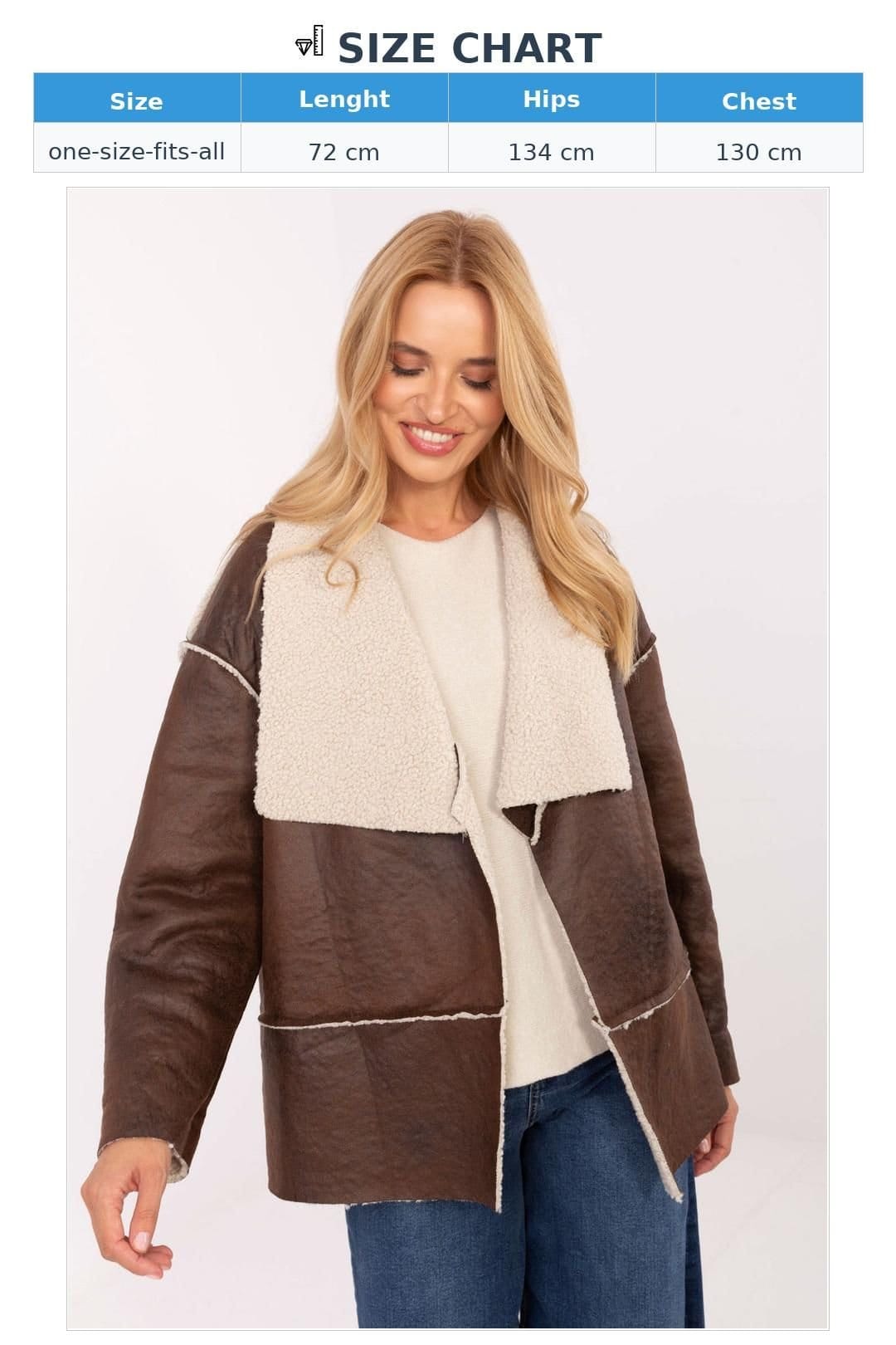 Love Lace Love Lace Women's Casual Fur Lapel Polyester Open Jacket in Brown - 4