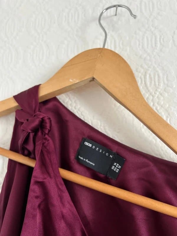 ASOS Design Burgundy satin dress