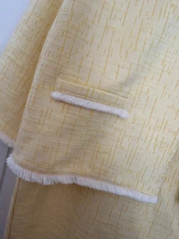 Marks & Spencer Marks and Spencer Yellow co-ord Textured Jacket with a matching skirt