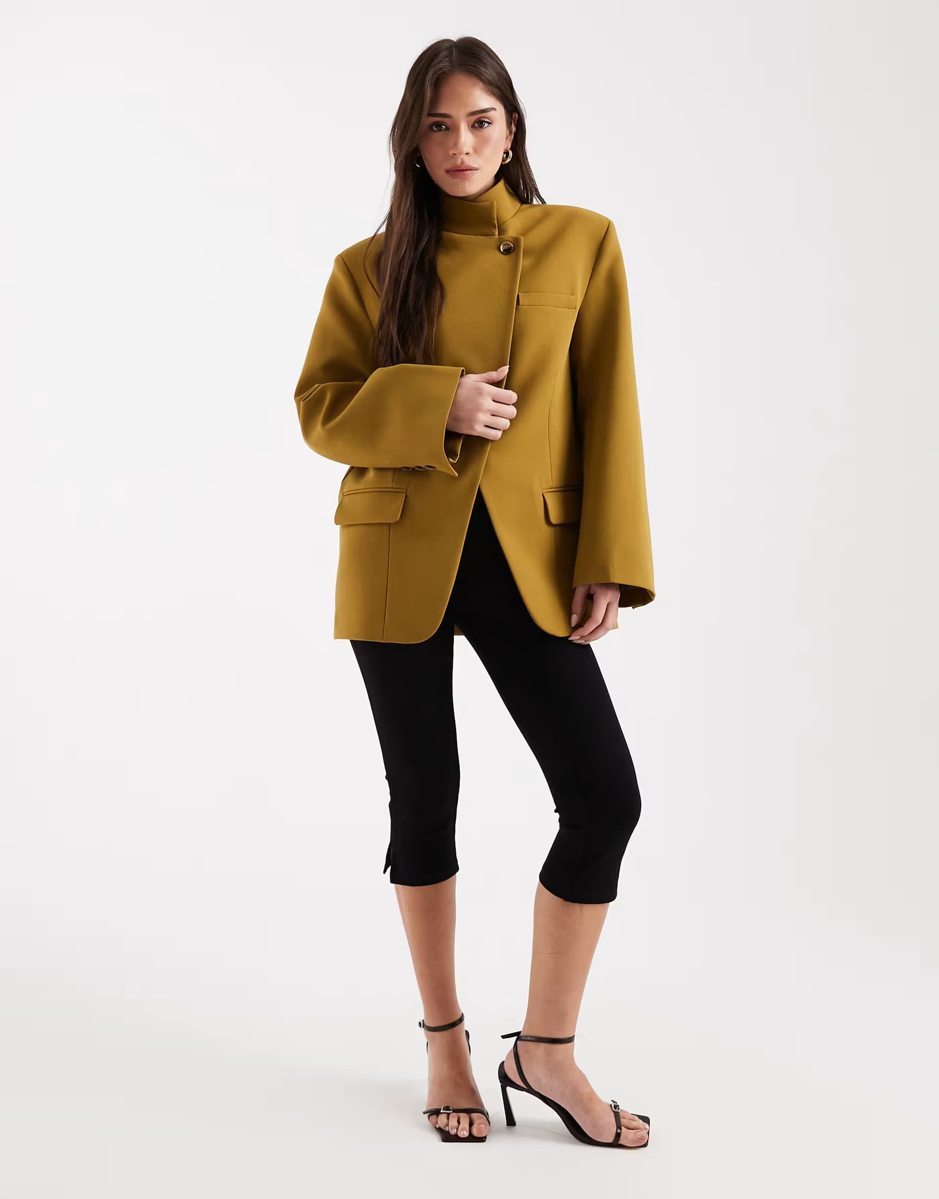 ASOS ASOS Khaki Wool Blend Oversized Blazer