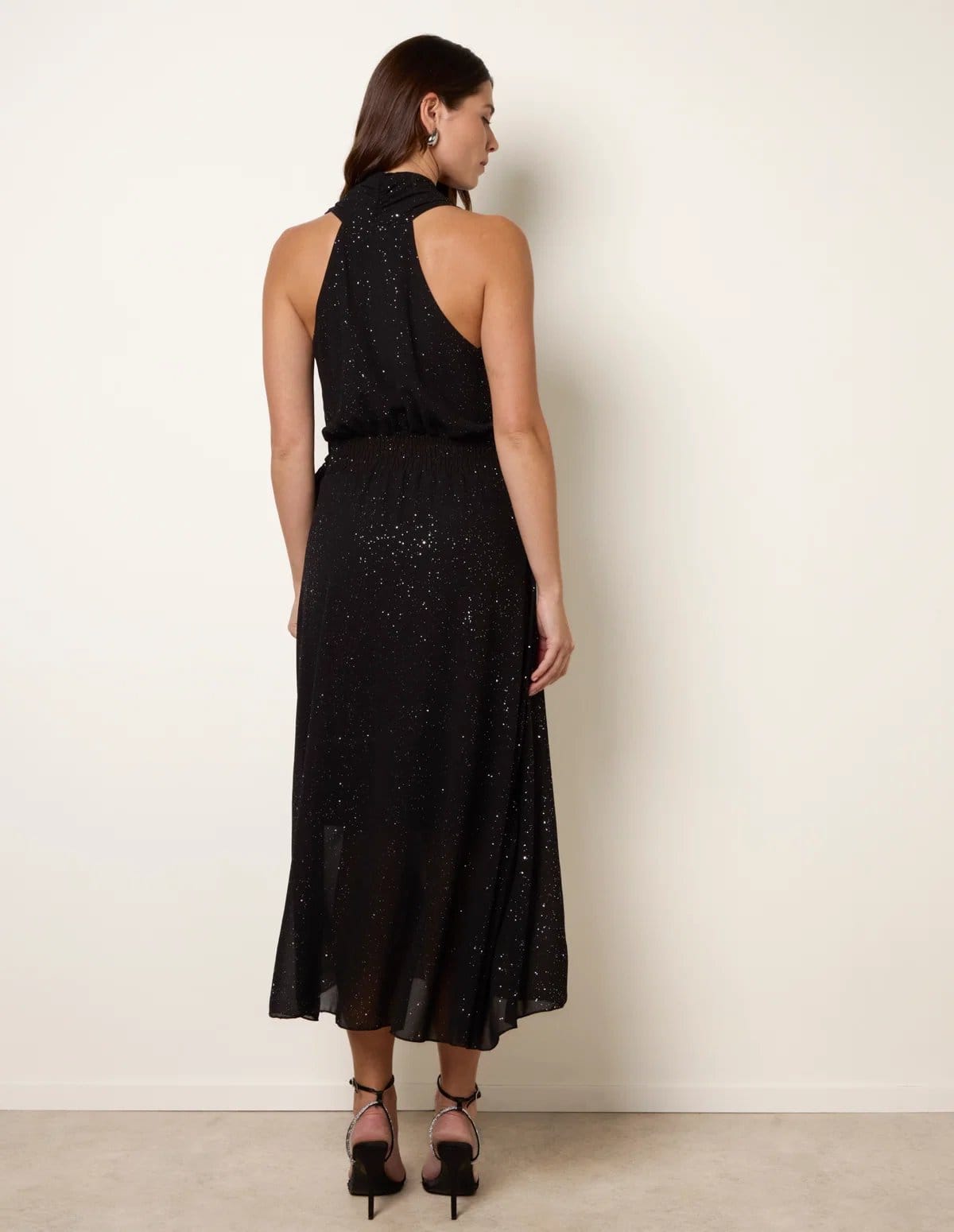 Blue Vanilla Wrap Knit Halter Shape Dress - 4