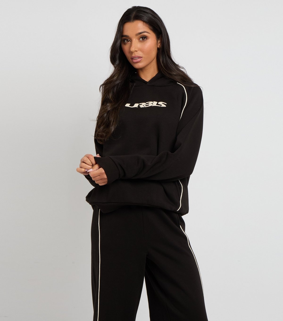 Urban Bliss Women's Black Piped Wide Leg Joggers Urban Bliss New Look - 3