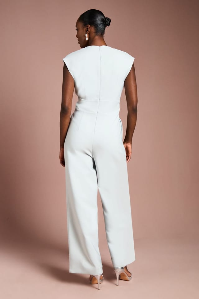 Coast Coast Women's Belted Crepe Jumpsuit in Sage - 3