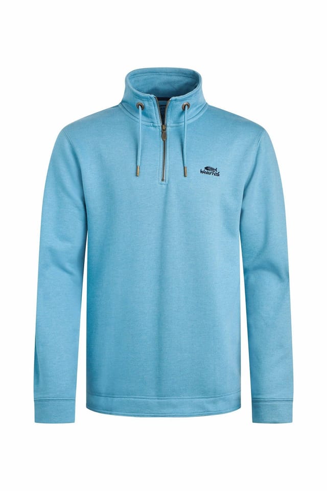 Weird Fish Weird Fish Men's Brampton 1/4 Zip Sweatshirt in Light Blue - 2