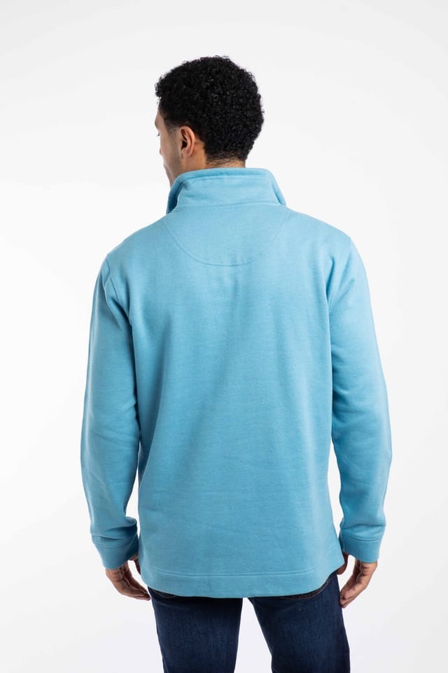 Weird Fish Weird Fish Men's Brampton 1/4 Zip Sweatshirt in Light Blue - 3