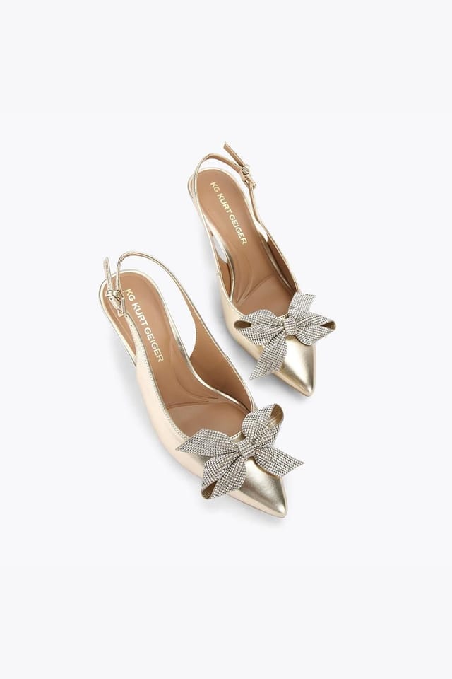KG Kurt Geiger KG Kurt Geiger Women's 'Tilly Bow Gem' Heels in Gold - 2