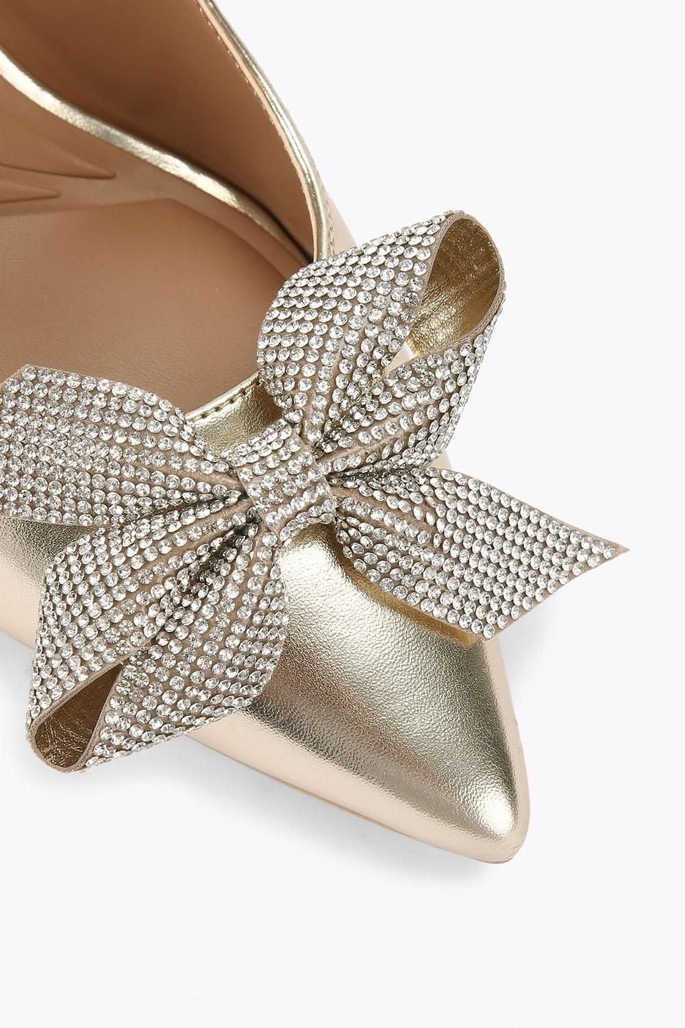 KG Kurt Geiger KG Kurt Geiger Women's 'Tilly Bow Gem' Heels in Gold - 4