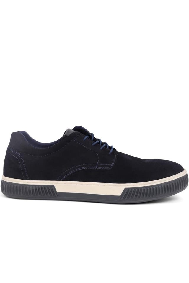 Jones Bootmaker Jones Bootmaker Men's Seaford Suede Trainers in Navy - 2
