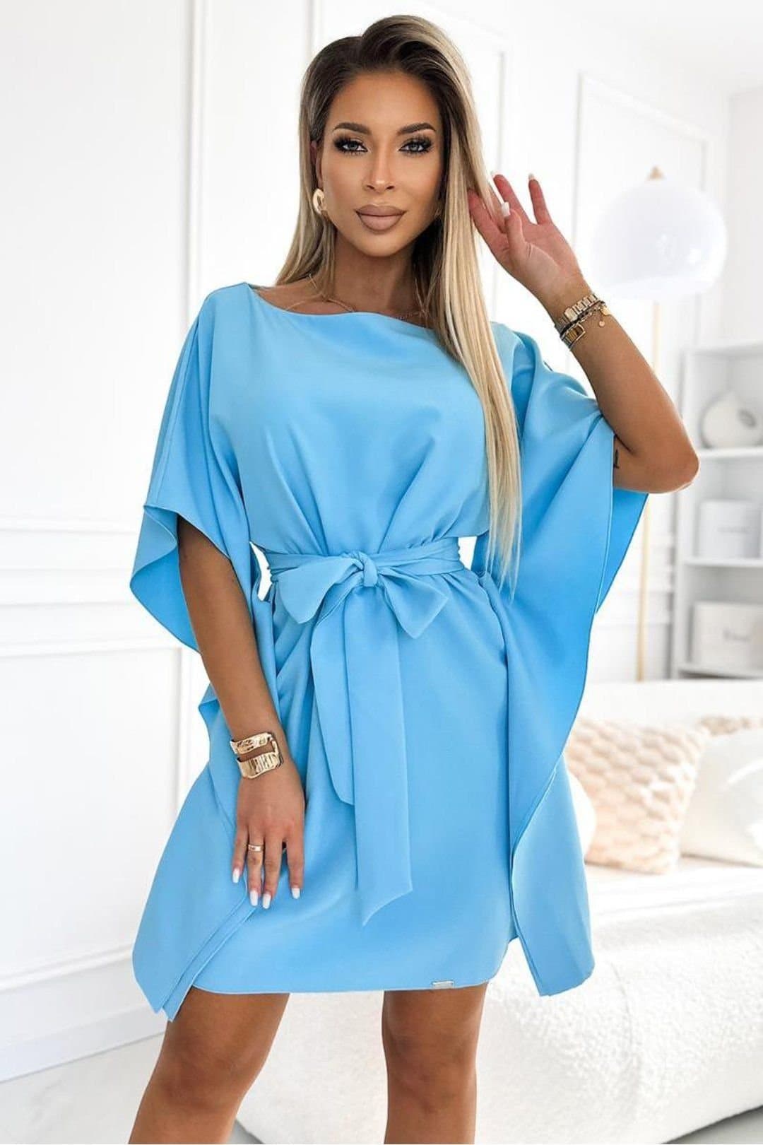 Love Lace Love Lace Women's Butterfly Belt Dress Blue