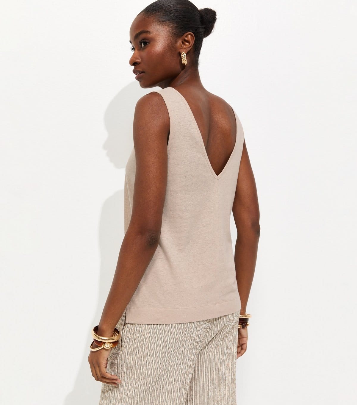 New Look Women's Premium Stone Linen Rich V Neck Vest New Look - 4