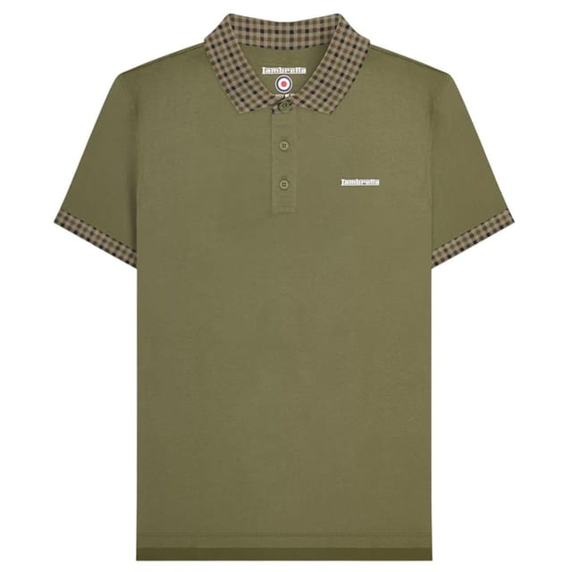 Lambretta Lambretta Men's SS25 Gingham Polo Shirt XXL in Green - 2