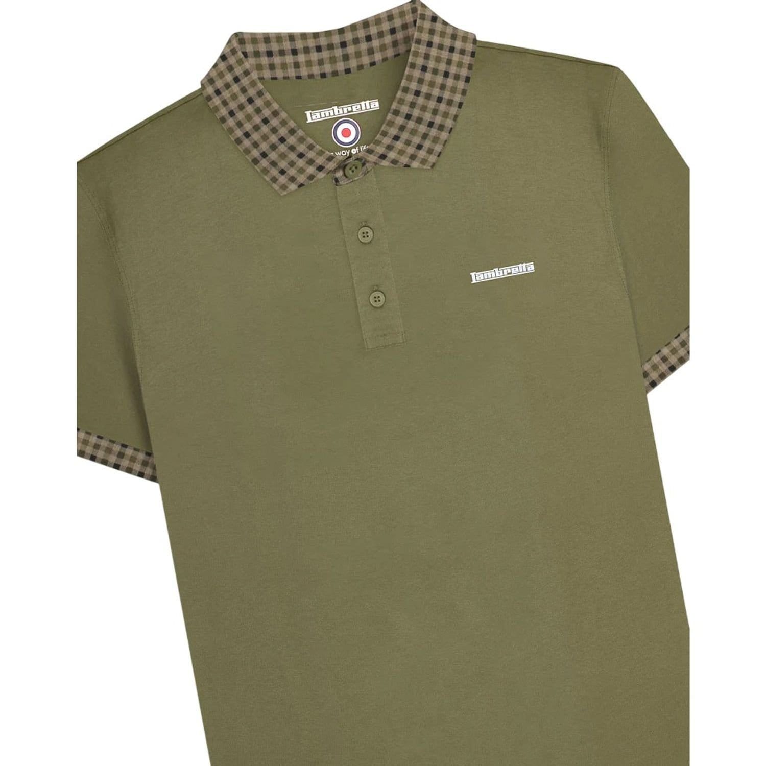 Lambretta Lambretta Men's SS25 Gingham Polo Shirt XXL in Green - 4