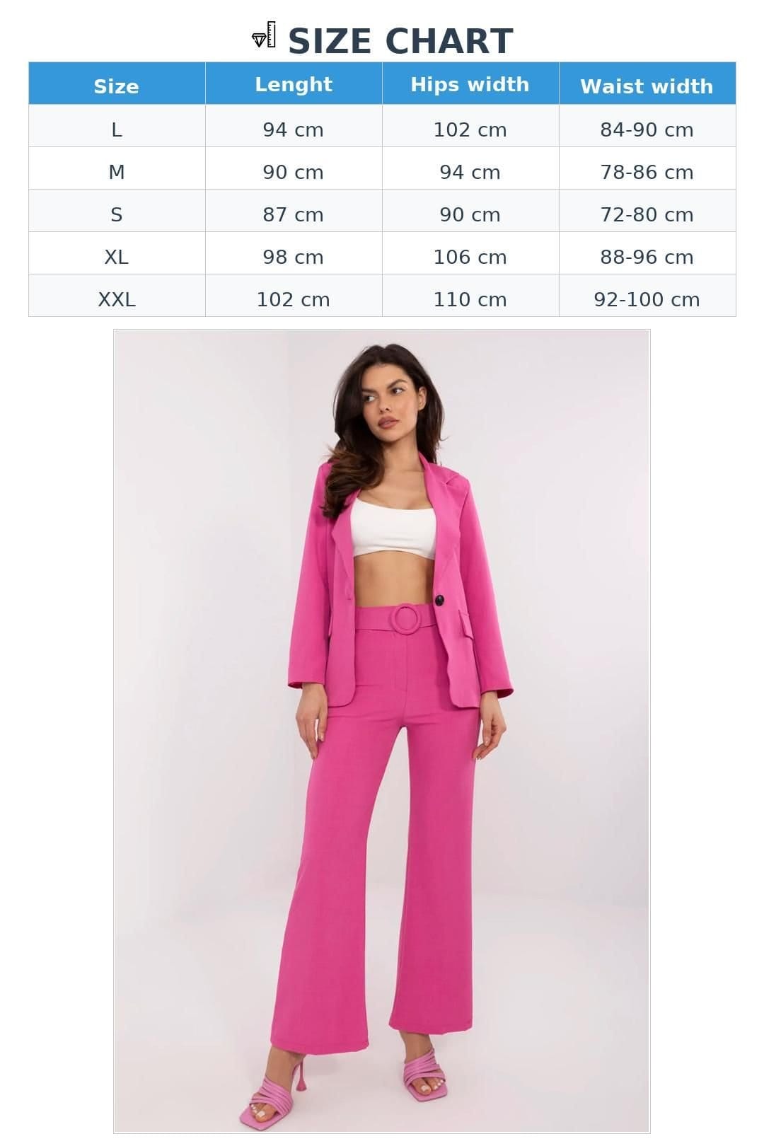 Love Lace Love Lace Women's Italian Moda Elegant High Waist Flared Trousers in Pink - 4