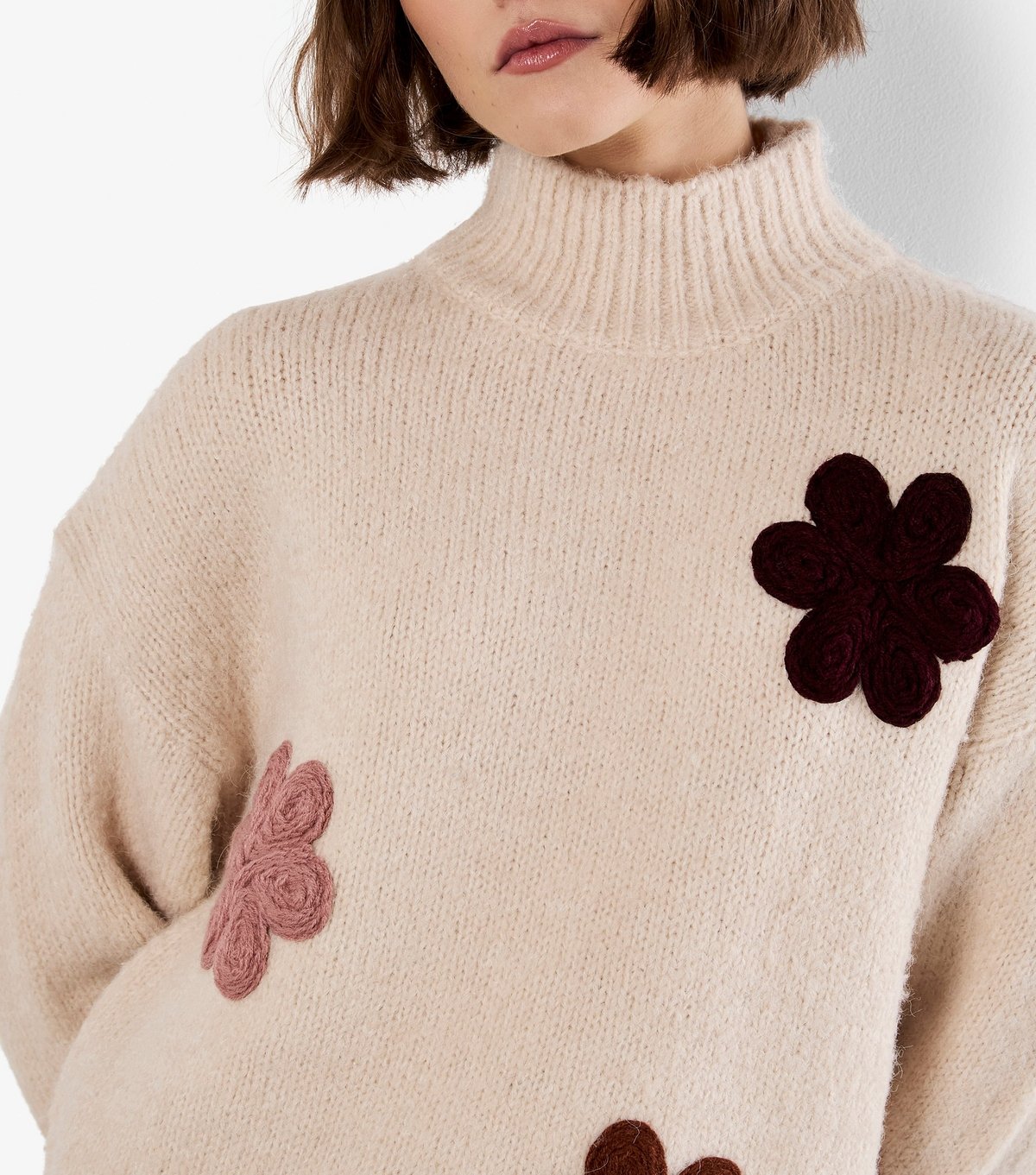 Apricot Women's Stone Floral Embroidered Jumper Apricot New Look - 4