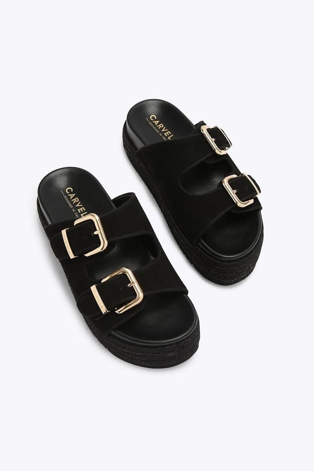 Carvela Carvela Women's 'Perla Flatform' Fabric Sandals in Black - 2