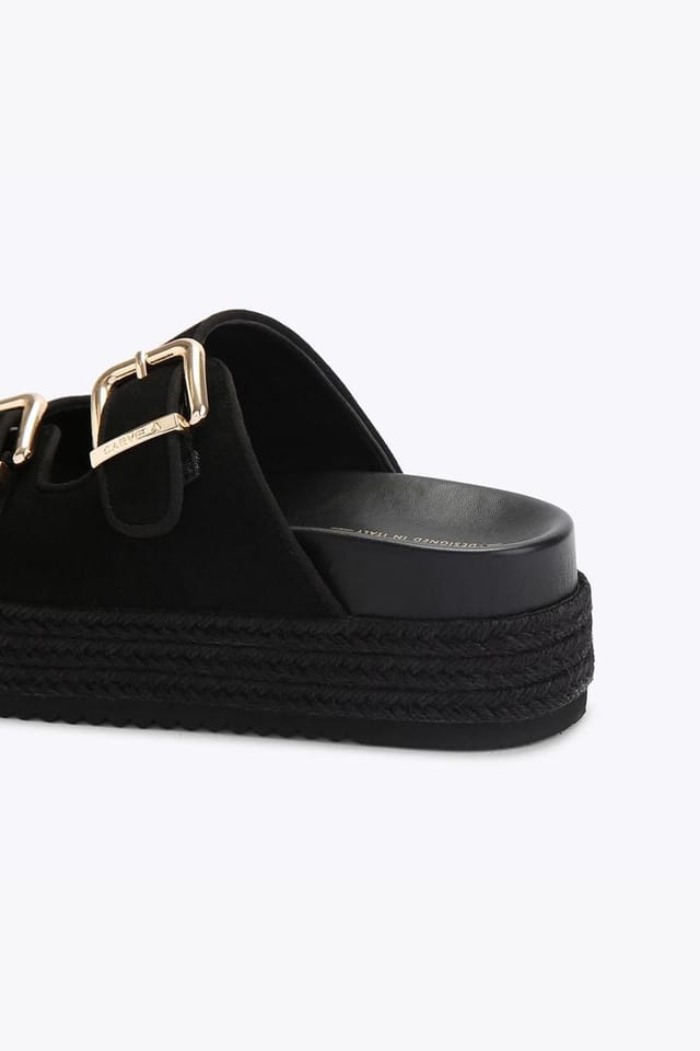 Carvela Carvela Women's 'Perla Flatform' Fabric Sandals in Black - 3