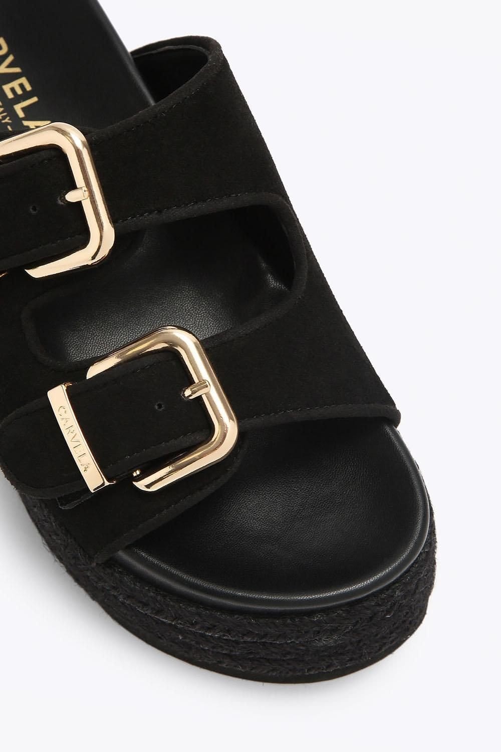 Carvela Carvela Women's 'Perla Flatform' Fabric Sandals in Black - 4