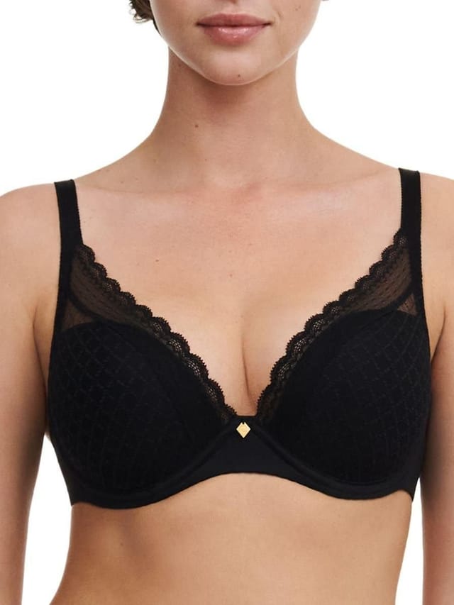 Chantelle Chantelle Women's Norah Chic Plunge T-Shirt Bra in Black - 3
