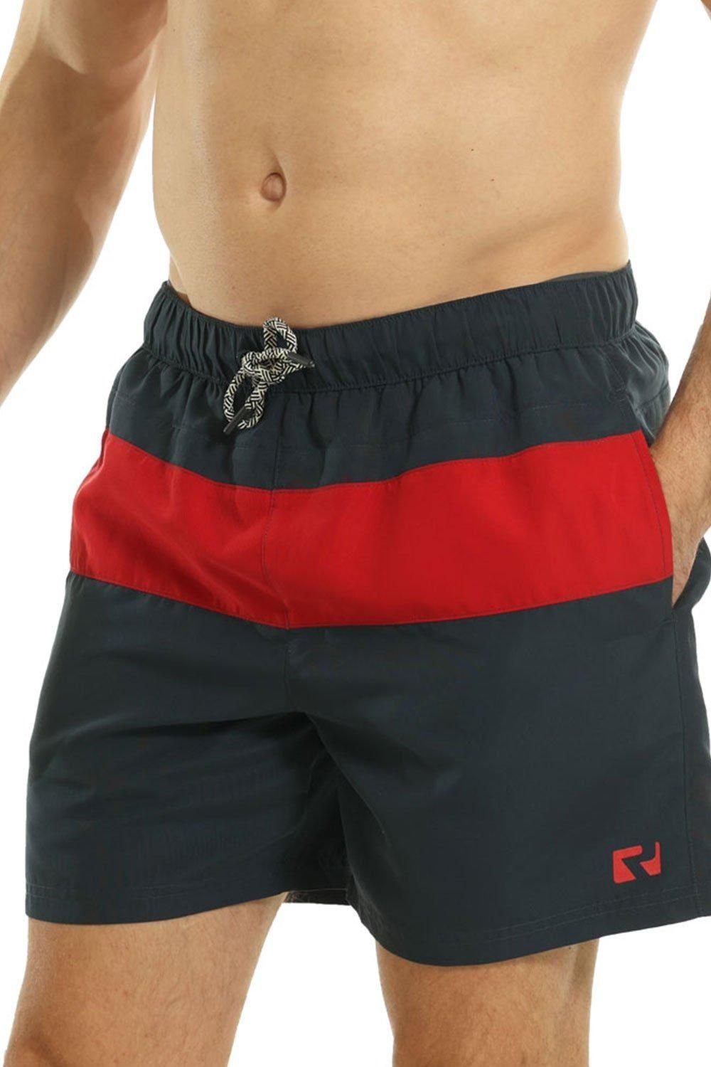 RIPT Essentials RIPT Essentials Men's Stripe Swim Shorts in Navy - 1
