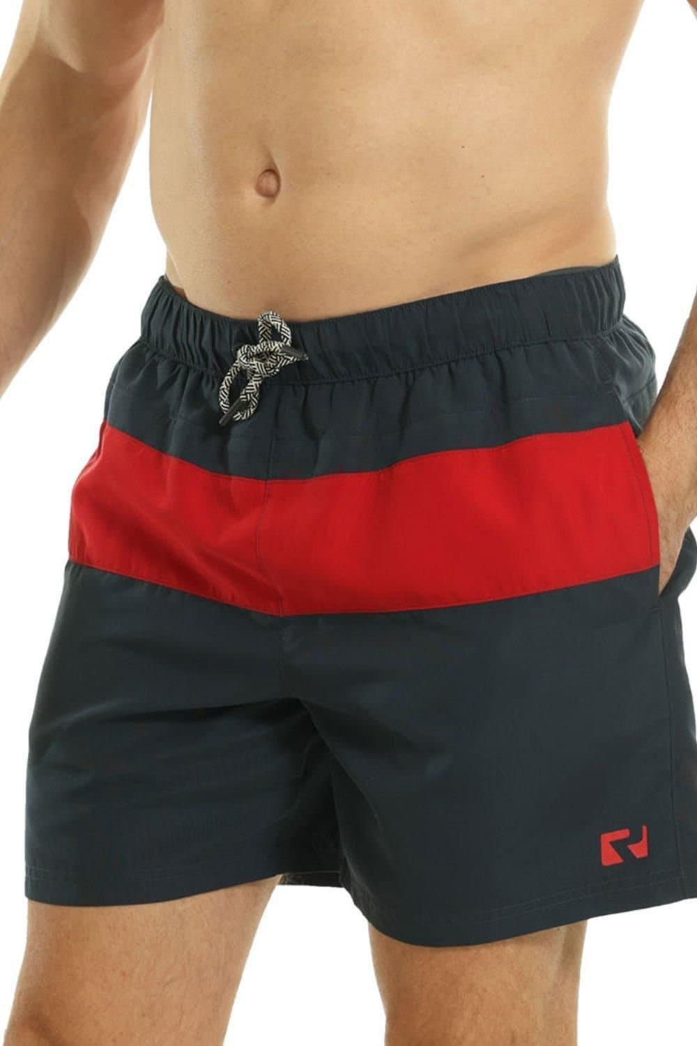 RIPT Essentials RIPT Essentials Men's Stripe Swim Shorts in Navy