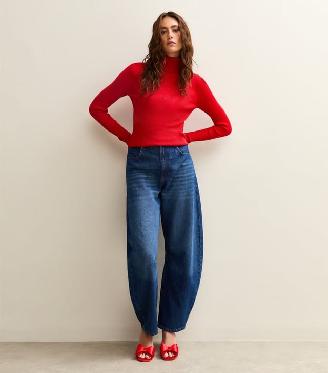 New Look Women's Red Rib Roll Neck Jumper New Look - 3