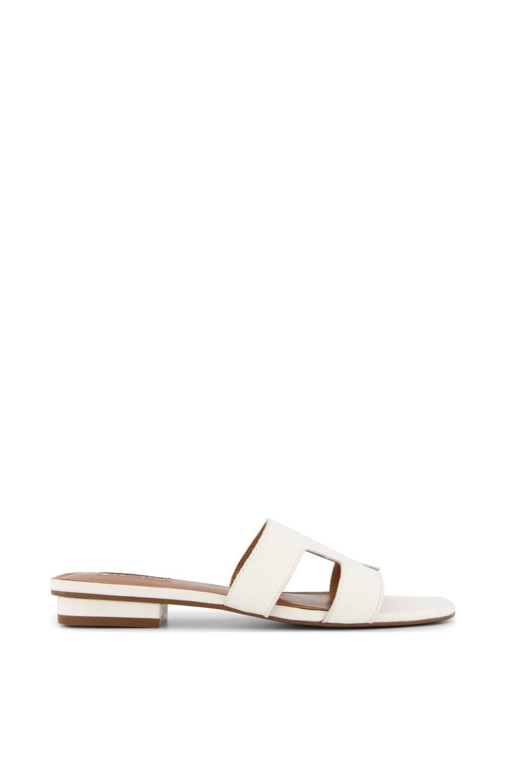 Dune London Dune London Women's Wide Fit 'Loupe' Leather Sliders in White