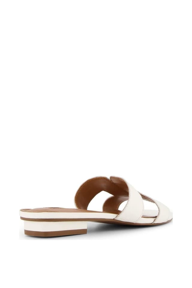 Dune London Dune London Women's Wide Fit 'Loupe' Leather Sliders in White - 3