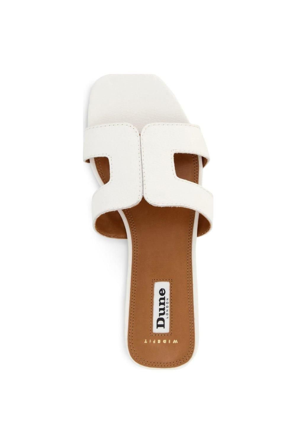 Dune London Dune London Women's Wide Fit 'Loupe' Leather Sliders in White - 4