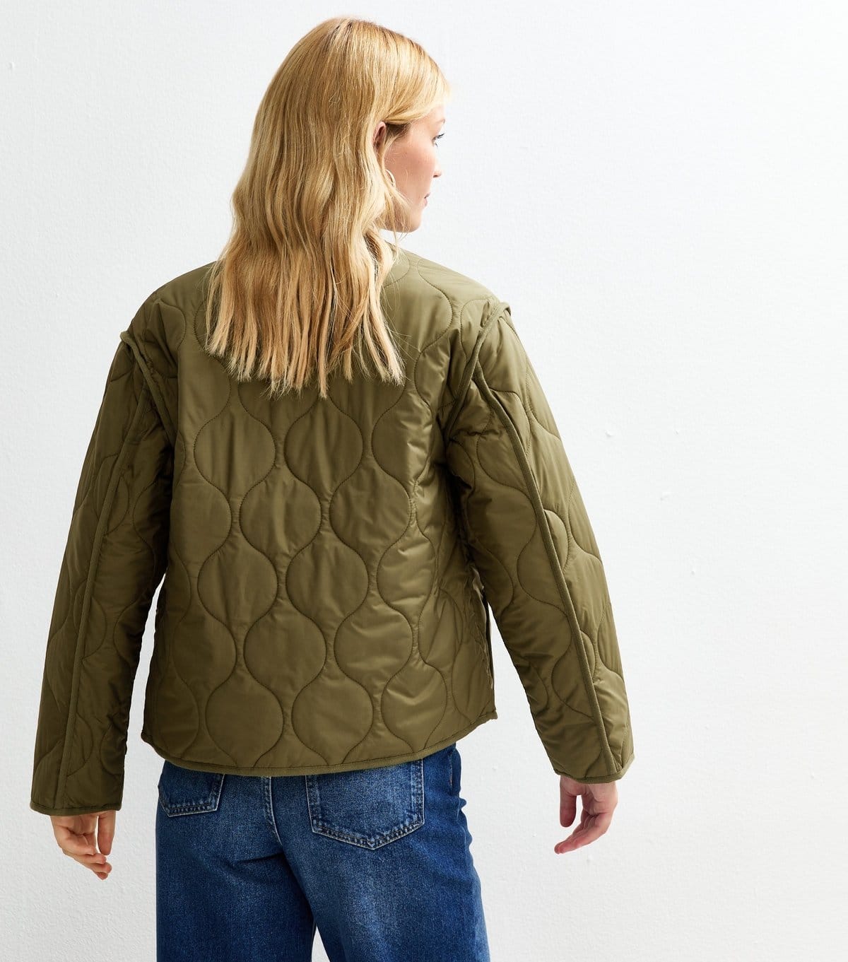 New Look Women's Dark Khaki Quilted Padded Jacket New Look - 4