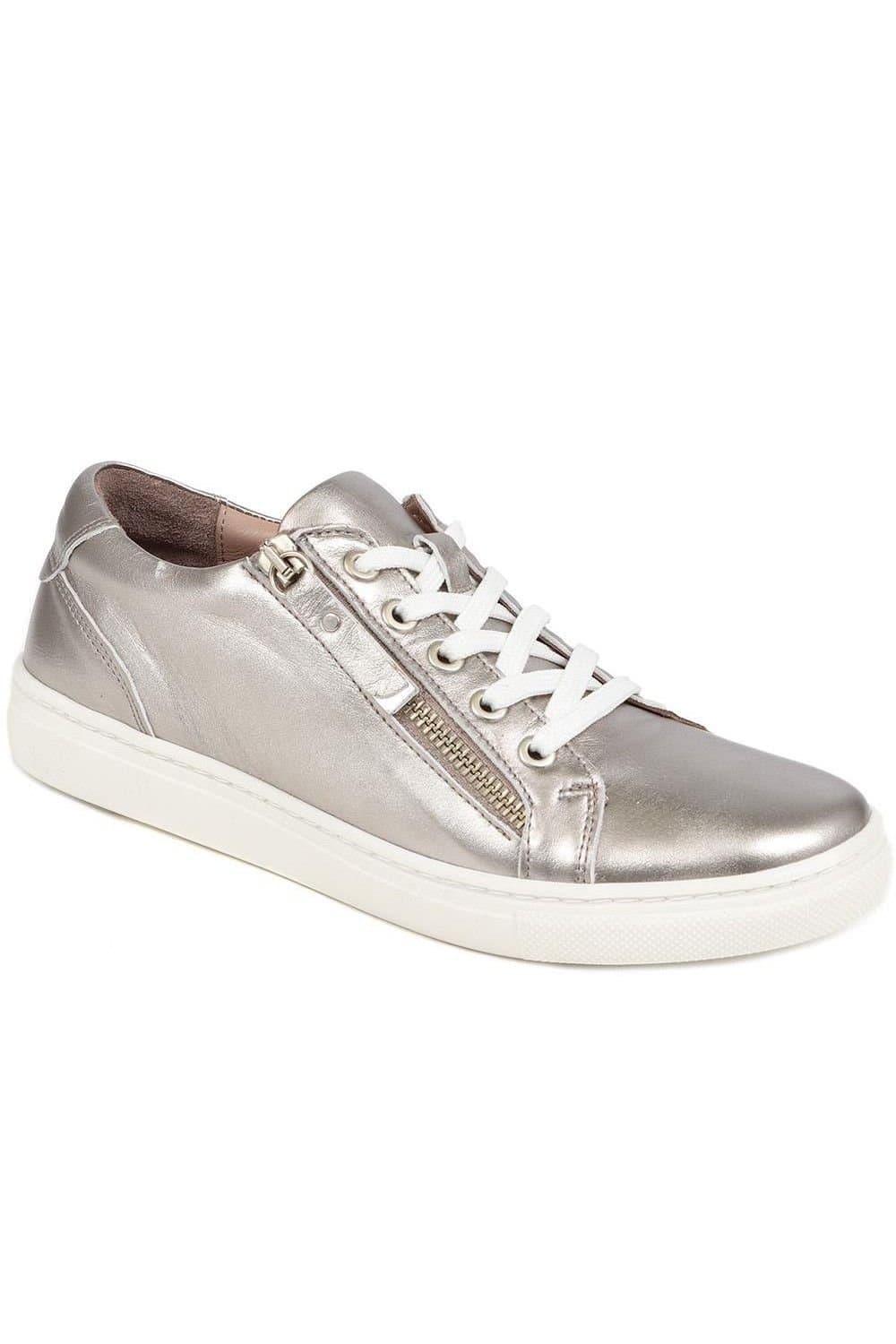 Jones Bootmaker Jones Bootmaker Women's Padova2 Leather Lace-Up Trainers in Metallics