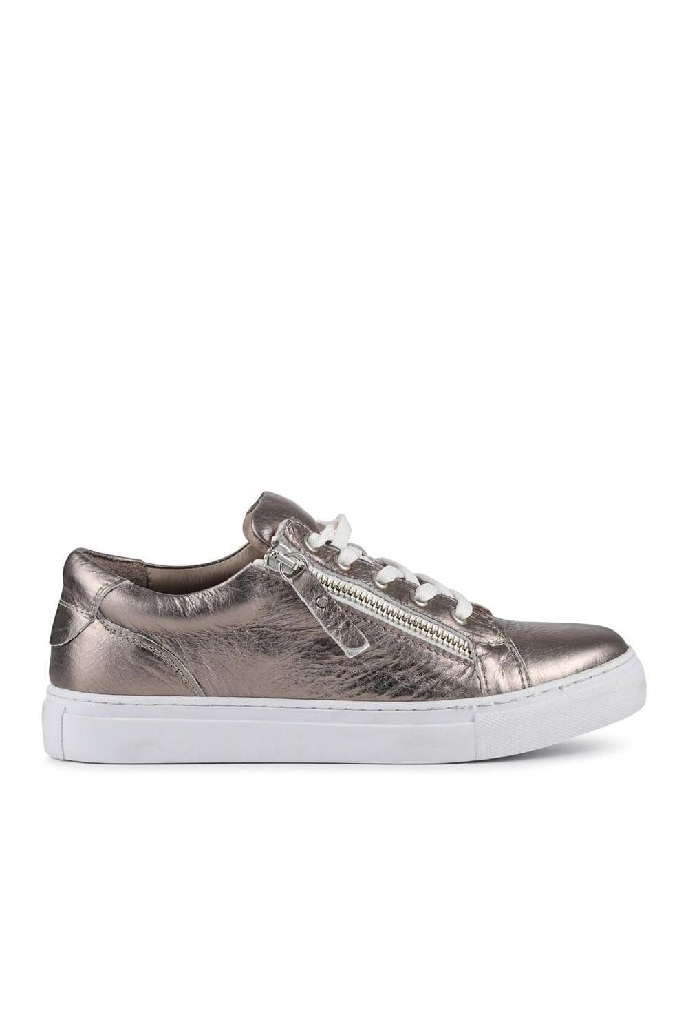 Jones Bootmaker Jones Bootmaker Women's Padova2 Leather Lace-Up Trainers in Metallics - 4