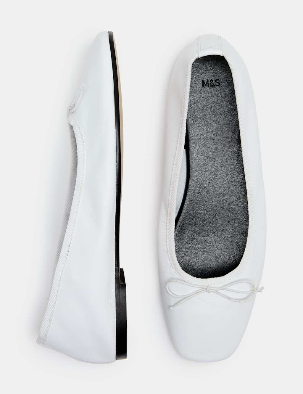 Marks & Spencer M&S White Leather Ballet Pumps