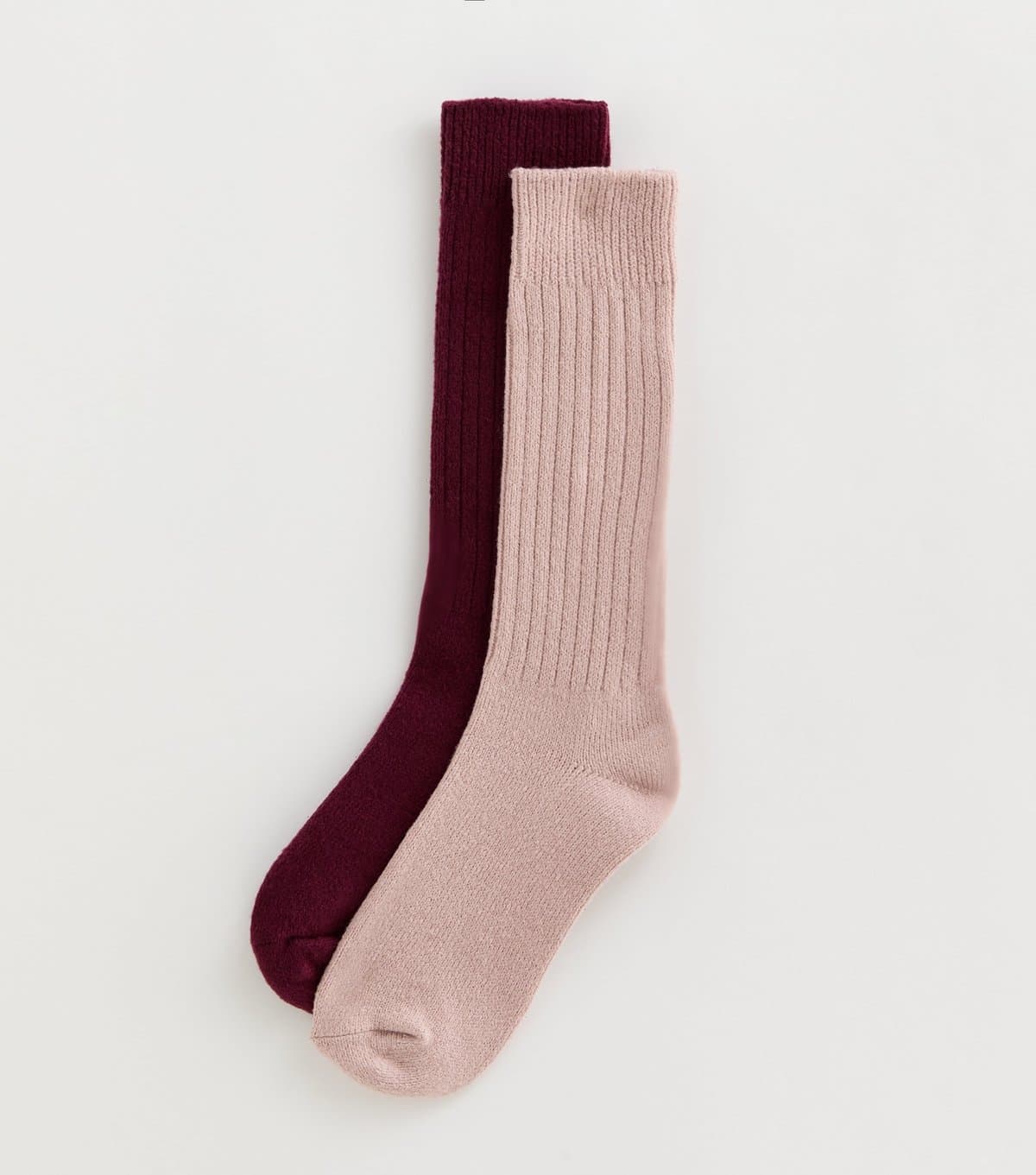 New Look Women's Pack of 2 Burgundy And Pink Knit Slouch Sock New Look