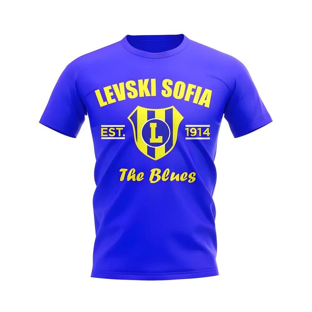 Levski Sofia Levski Sofia Men's Personalised Established Football T-Shirt Royal in Blue