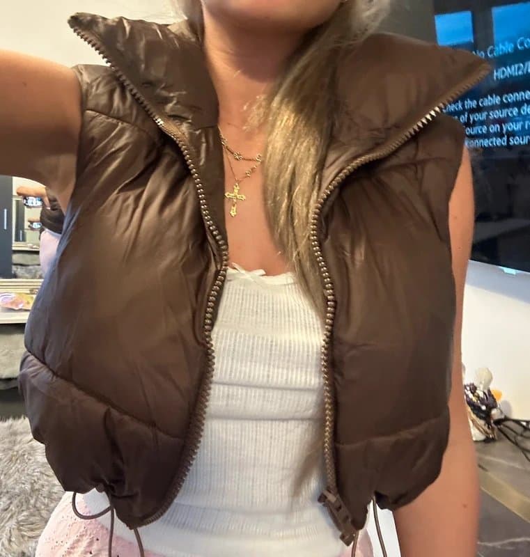 Shein Brown cropped gilet
