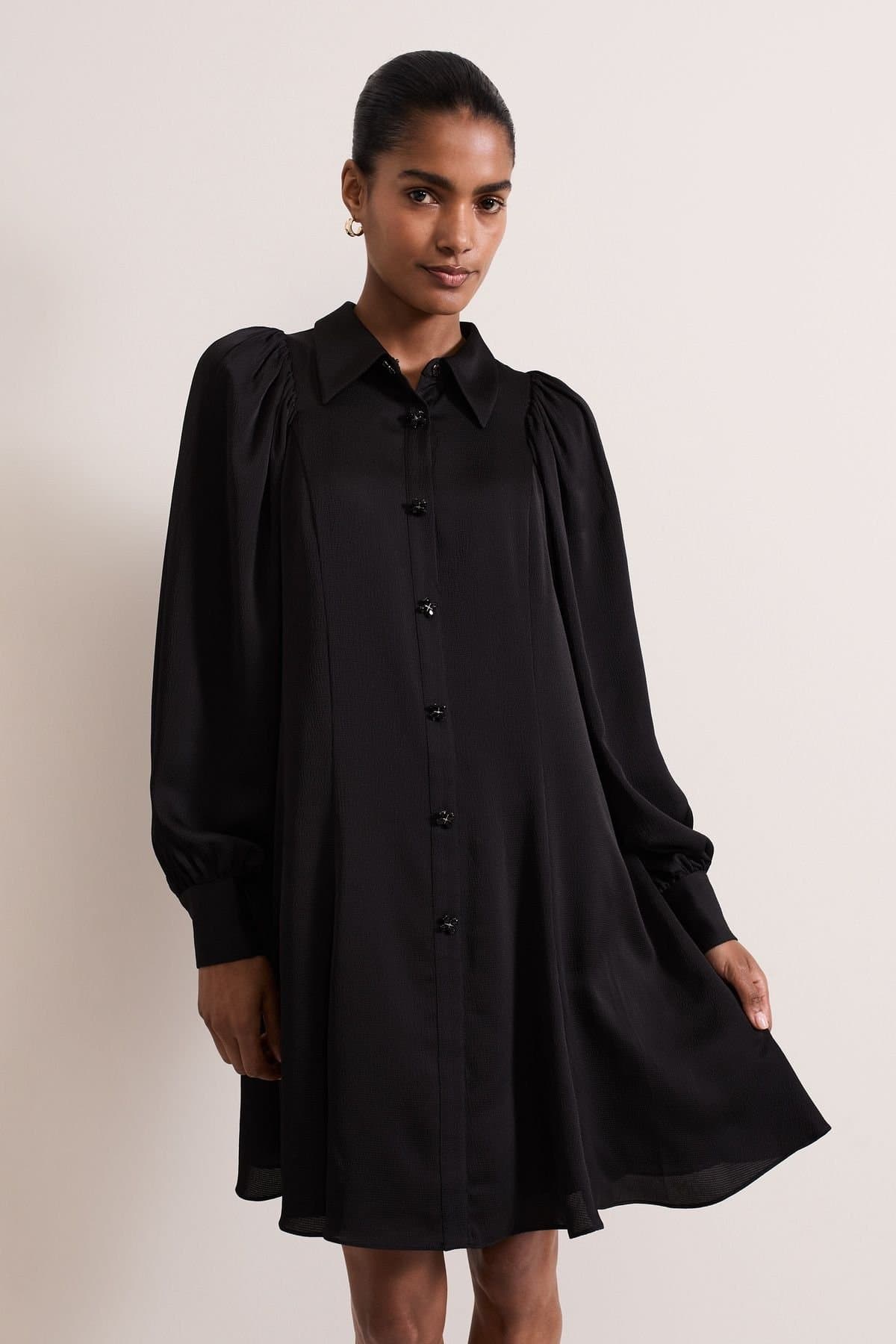 Phase Eight Phase Eight Women's Tila Black Embellished Midi Dress in True Black