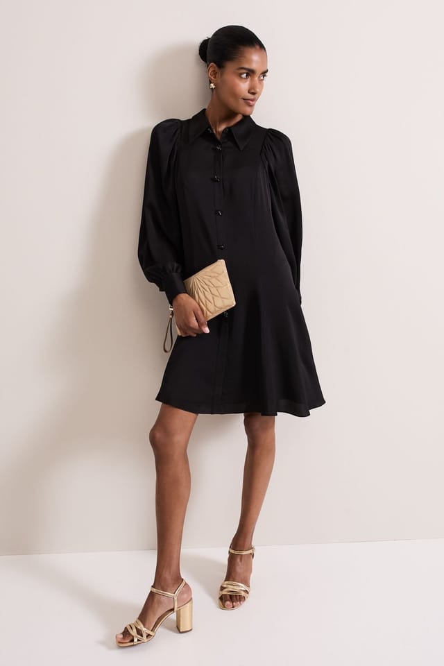 Phase Eight Phase Eight Women's Tila Black Embellished Midi Dress in True Black - 2