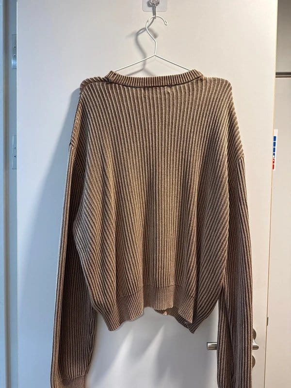Bershka Brown Ribbed Knit Sweater