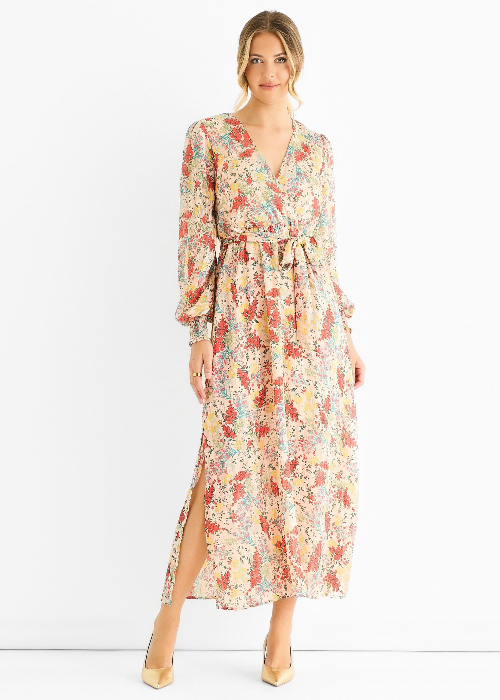 Gini London Gini London Women's Multi Jacquard Chiffon Midi Dress