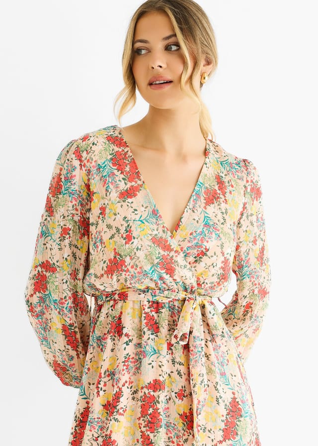 Gini London Gini London Women's Multi Jacquard Chiffon Midi Dress - 2