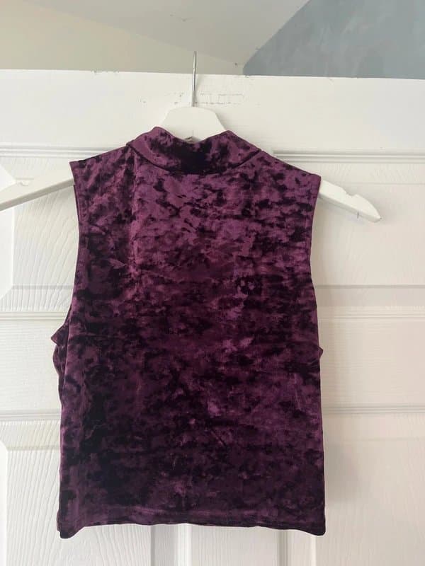 New Look Newlook Crushed Velvet Crop Top Size 10