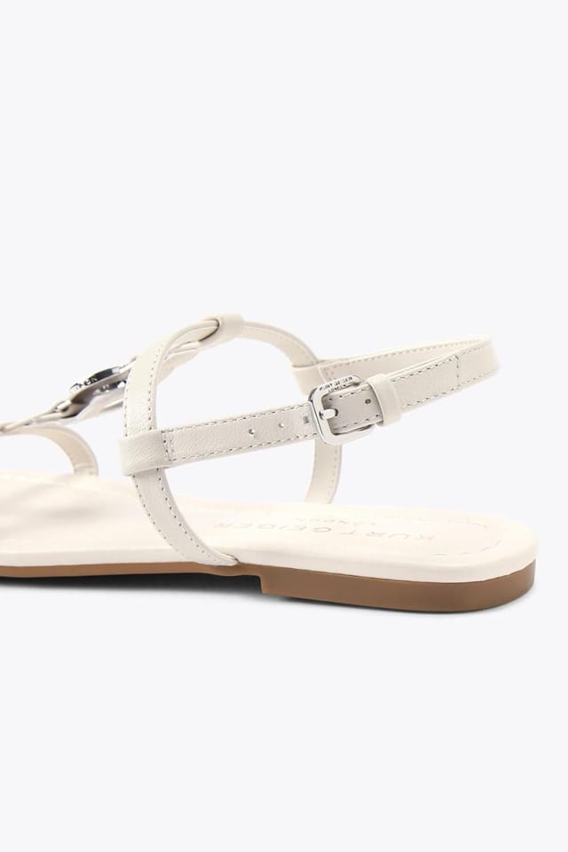 Kurt Geiger London Kurt Geiger London Women's 'Bromley Flat Sandal' Leather Sandals in Cream - 3