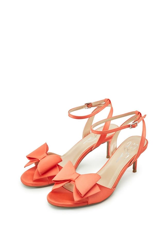 Moda In Pelle Moda In Pelle Women's 'Lotty' Satin Heeled Sandals in Orange - 3