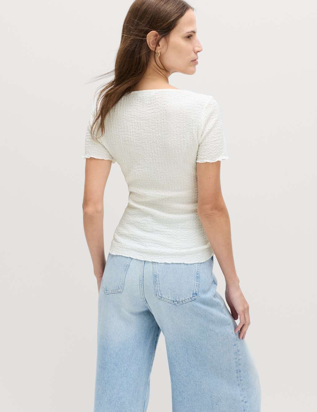 Marks & Spencer M&S Textured Top Ivory - 3