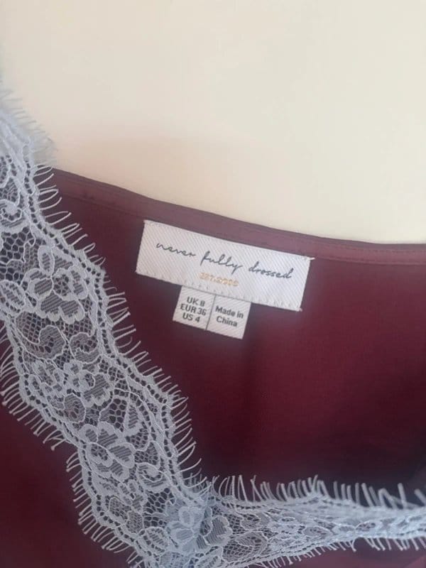 Burgundy Never Fully Dressed Satin Slip Dress