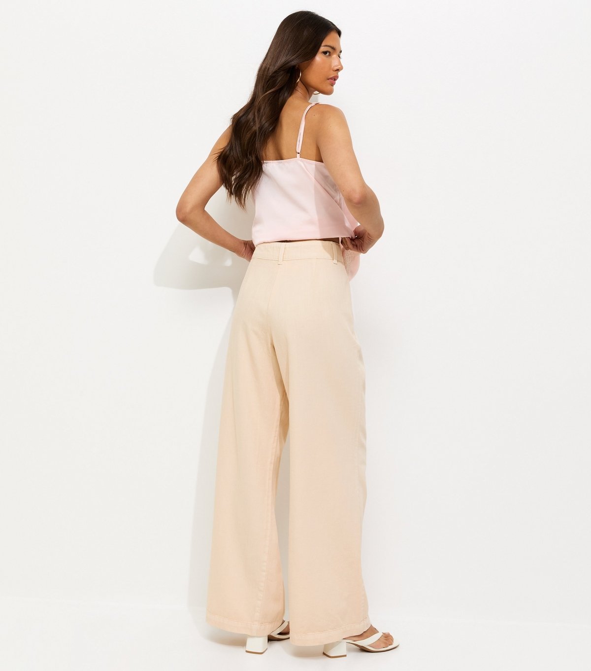New Look Women's Off White Pleated Twill Wide Leg Trousers New Look - 4